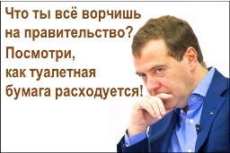 Медведев думает. Посмотри, как туалетная бумага расходуется!